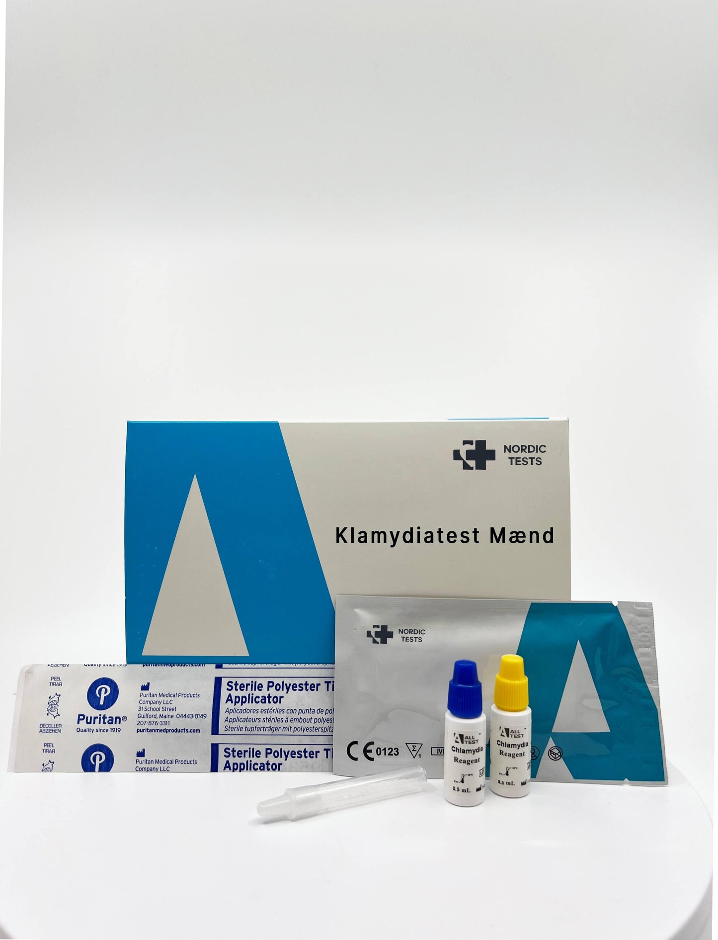 Produktbillede af klamydiatestkit designet specifikt til mænd.
