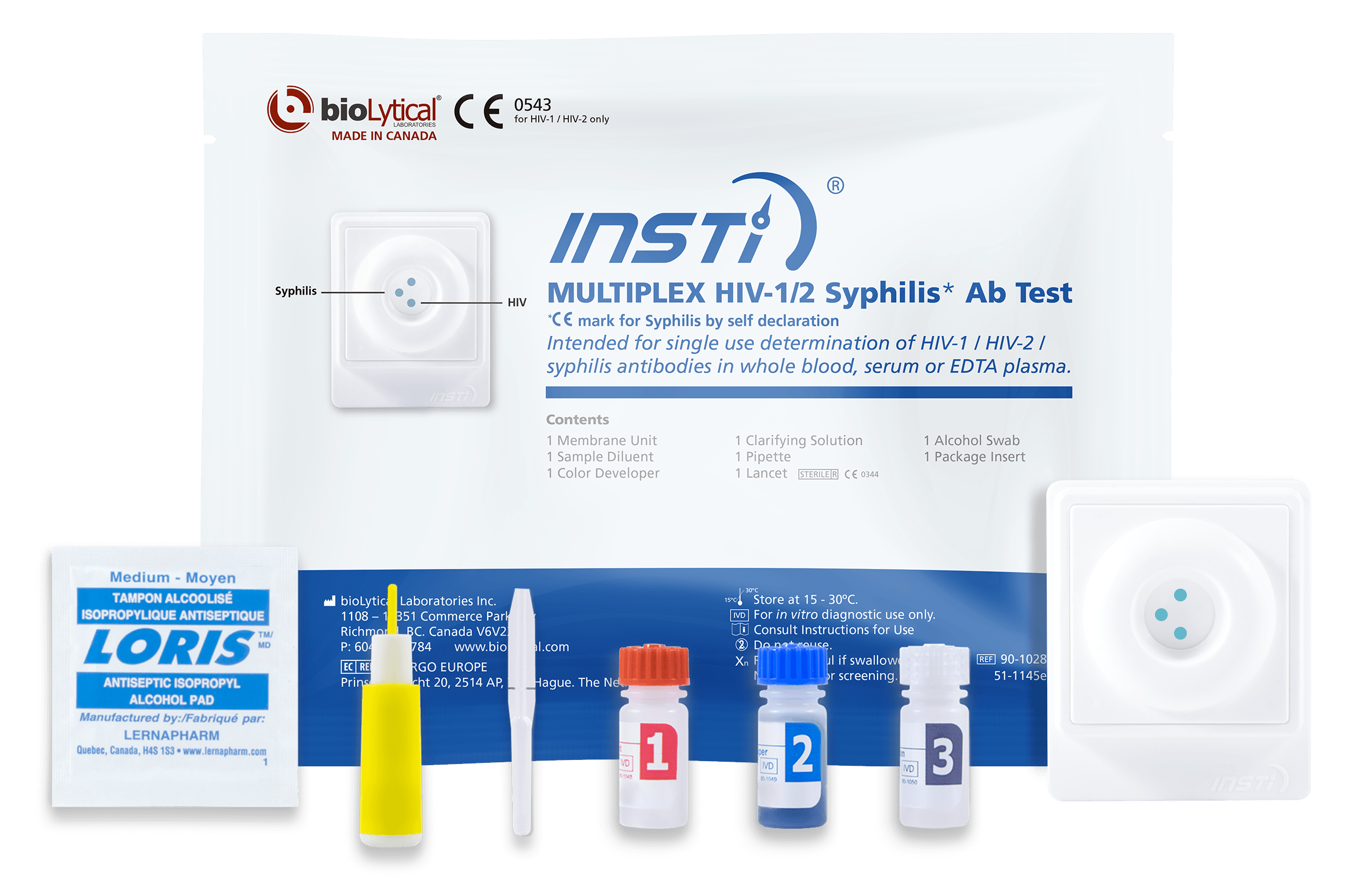 Genpath Multiplex Test INSTI Multiplex - HIV1/2 + Syphilis Combo test (50 stk) – Nordic Tests ApS